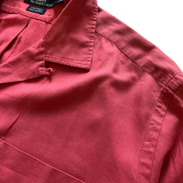 Old Ralph Lauren "CALDWELL" 100% Cotton Open Collar Shirt "Faded Red"
