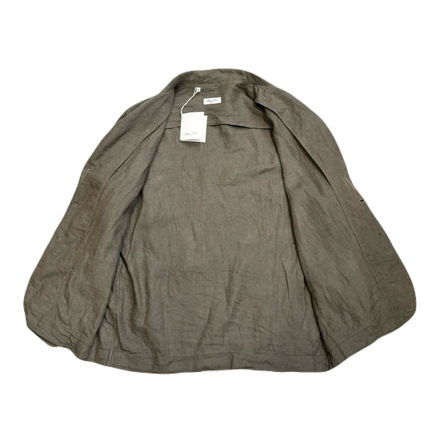 Salvatore Piccolo Greyish-Olive Linen "Shirt Jacket" made in Italy