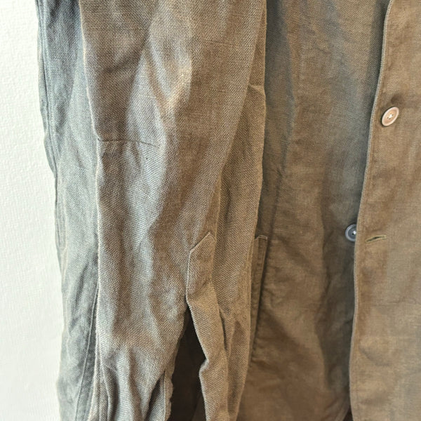 Salvatore Piccolo Greyish-Olive Linen "Shirt Jacket" made in Italy