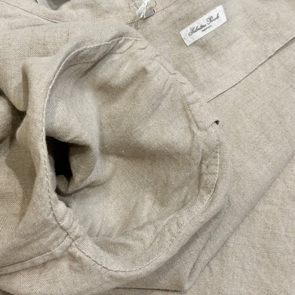 Salvator Piccolo Natural Linen "Shirt Jacket" made in Italy