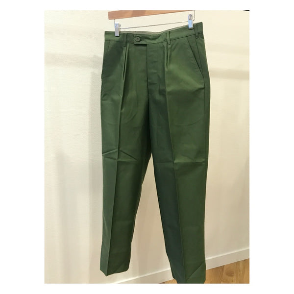 70's Vintage Dead Stock Swedish Army Pleated Trousers / Cotton Satin