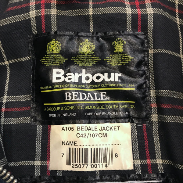 90's 3 Crest Vintage Barbour "Bedale" Navy with Hood