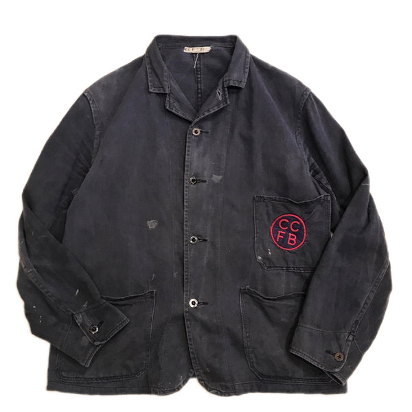 50s Vintage "CCFB" British Fire Brigade Work Jacket