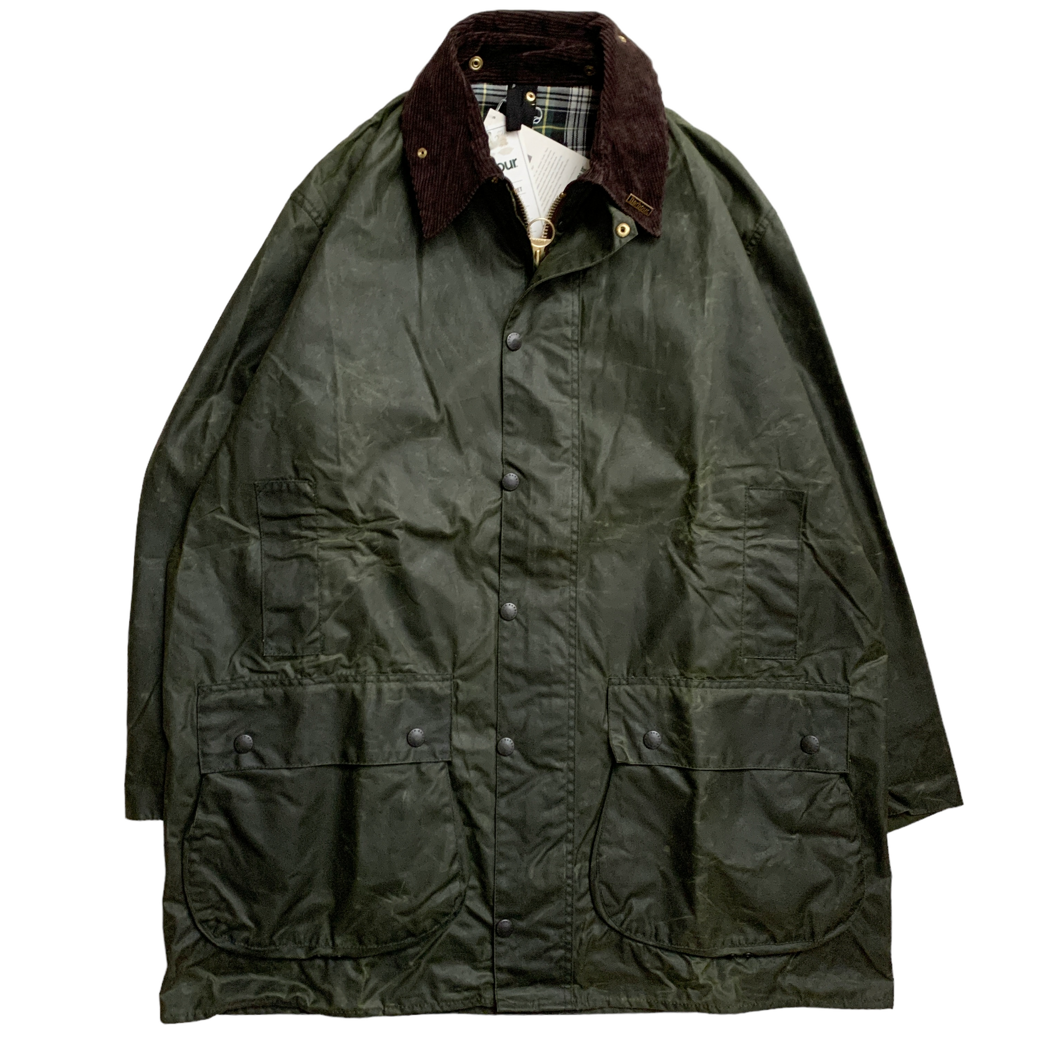 【美品】90S 3ワラント Barbour BORDER 48 SAGE 90's Dead Stock 3 Crest Vintage Barbour